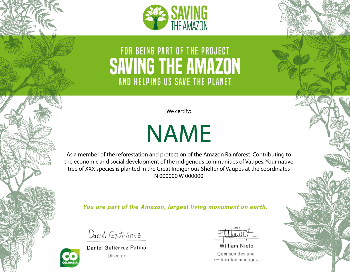 Un árbol para mi - Saving The Amazon