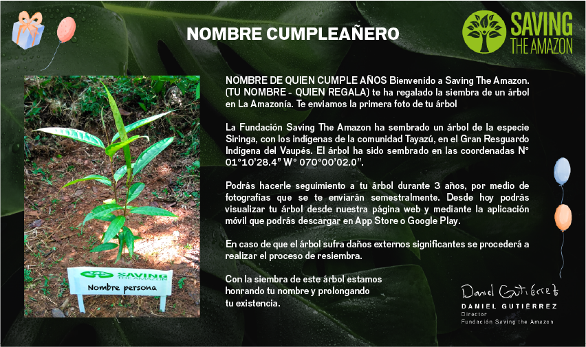 Un árbol para un cumpleaños - Saving The Amazon